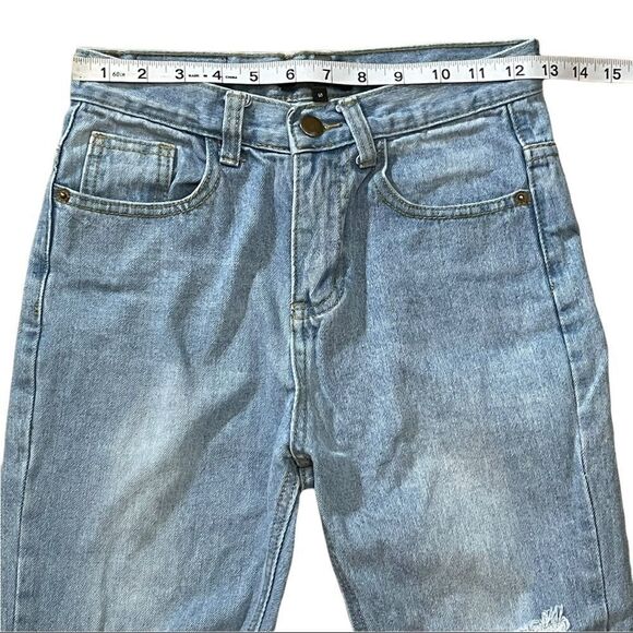 Mossimo Distressed Raw Hem Jeans SMALL - Picture 9 of 12